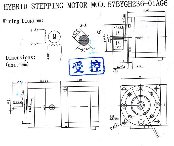 57BYGH236-01AG6 0.55A Nema 23 1